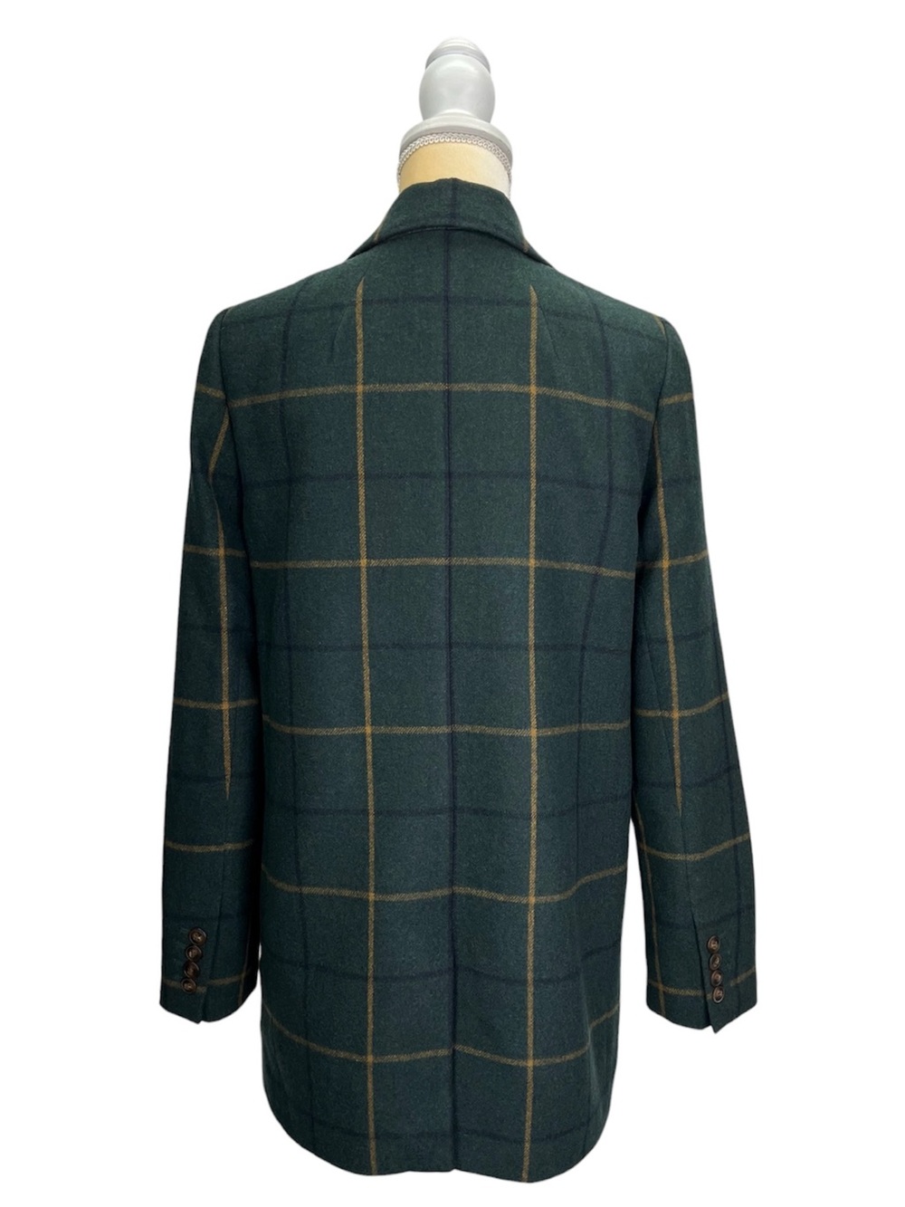Madewell Larsen Green Windowpane Wool Blend Blazer Women’s Size Small Jacket - Picture 5 of 9